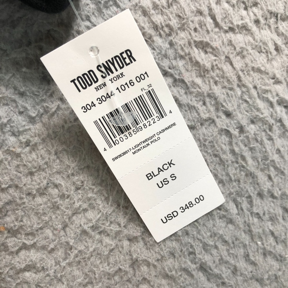 Todd Snyder Shirt Adult Small Black Lightweight Montauk‎ Cashmere Polo - Picture 9 of 11